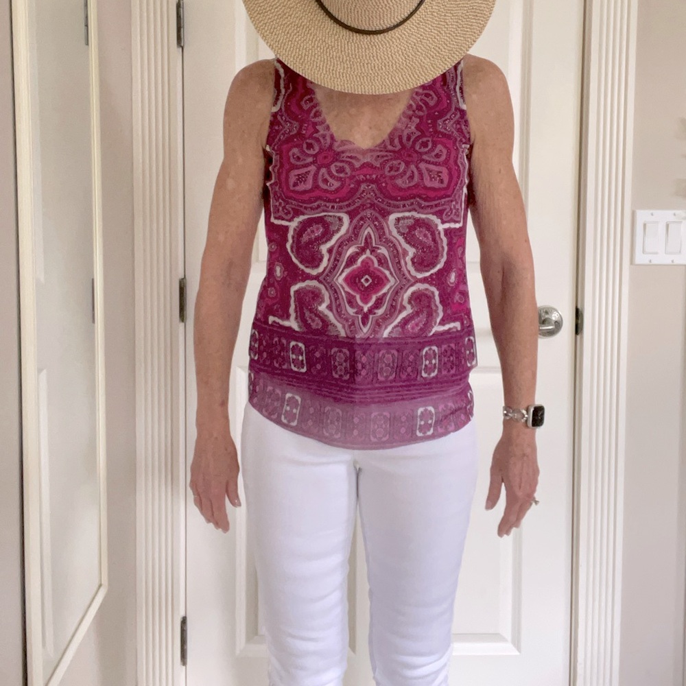 Hot pink sleeveless tank super light weight